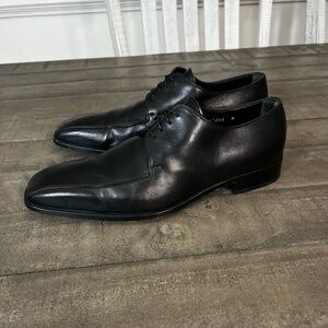 Dolce & Gabbana black leather square-toed lace-up derby shoes Sz 10